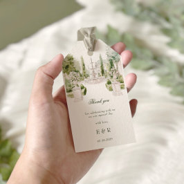 Elegant Watercolor Manor Garden WedWedding Presentetikett