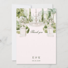 Elegant Watercolor Manor Garden WedWedding Tack Kort