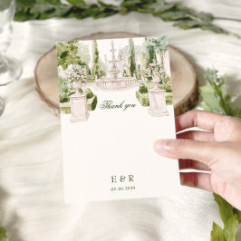 Elegant Watercolor Manor Garden WedWedding Tack Kort