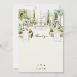Elegant Watercolor Manor Garden WedWedding Tack Kort