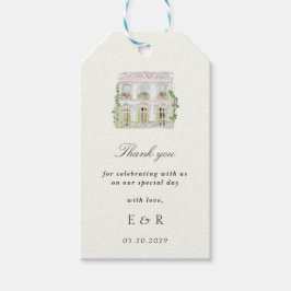 Elegant Watercolor Manor Rococo Wedding Presentetikett