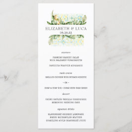 Elegant Watercolor Mediterranean Citrus Bröllop Meny
