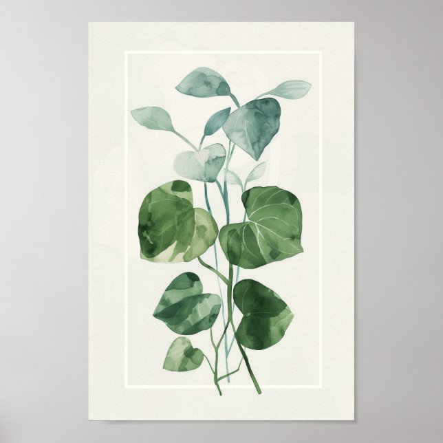 Elegant Watercolor Monstera Poster (Framsidan)