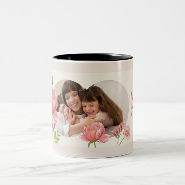 "Elegant Watercolor Mors dag Mugg - en vacker (Center)