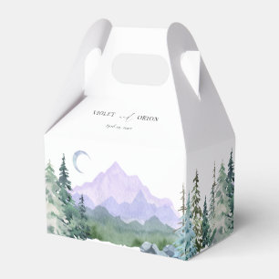 Elegant Watercolor Mountain Forest Bröllop Presentaskar