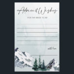 Elegant Watercolor Mountains Forest Advice Card<br><div class="desc">Elegant Watercolor Mountains Forest Advice Card. Anpassa med bruden till namn och duschdatum. Klicka på länken "anpassa ytterligare" för ytterligare anpassning. Kontakta mig om du behöver hjälp.</div>