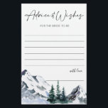 Elegant Watercolor Mountains Forest Advice Card<br><div class="desc">Elegant Watercolor Mountains Forest Advice Card. Anpassa med bruden till namn och duschdatum. Klicka på länken "anpassa ytterligare" för ytterligare anpassning. Kontakta mig om du behöver hjälp.</div>