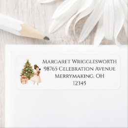 Elegant Watercolor Nötknäppare Suite Returadress Etikett