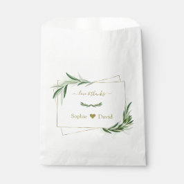 Elegant Watercolor Olive Greenery Guld Bröllop