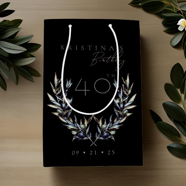 Elegant Watercolor Olive Gren ANY Birthday (Skapare uppladdad)