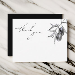 Elegant Watercolor Olive Gren Tack Kort