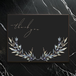 Elegant Watercolor Olive Gren Tack Kort