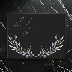 Elegant Watercolor Olive Gren Tack Kort