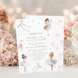 Elegant  Watercolor One 3rd Birthday tutu cute Gir Inbjudningar