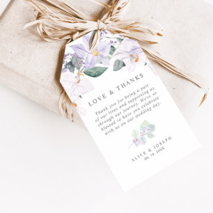 Elegant Watercolor Orchids Bröllop Kärlek & Tack Presentetikett