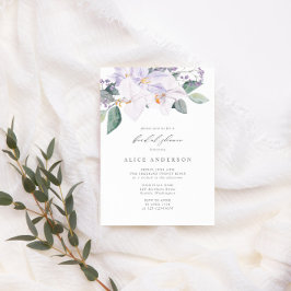 Elegant Watercolor Orchids Greenery Möhippa Inbjudningar