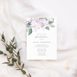 Elegant Watercolor Orchids Greenery Möhippa Inbjudningar