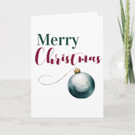 Elegant Watercolor Ornament Merry Christmas Card - Kort