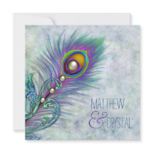 Elegant Watercolor Peacock Bröllop