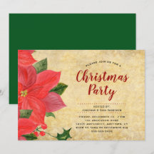 Elegant Watercolor Poinsettia jul Party