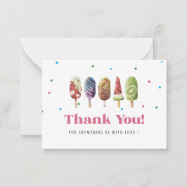 Elegant Watercolor Popsicle Tack För Baby shower Anteckningskort