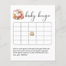 Elegant Watercolor Pumpkin babydusch bingo-spel