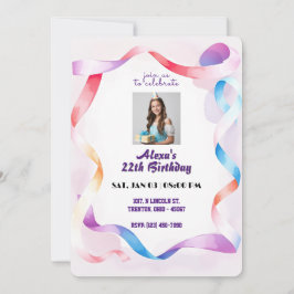 Elegant Watercolor Ram Birthday Personlig Inbjudningar