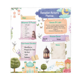 Elegant Watercolor Ramadan Activity Planner Anteckningsblock