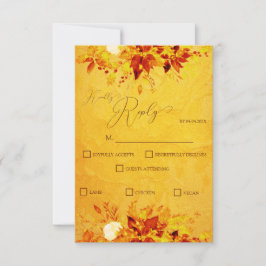 Elegant Watercolor Red och Guld Poinsettia Bröllop OSA Kort