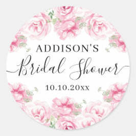 Elegant Watercolor Ro Möhippa Runt Klistermärke