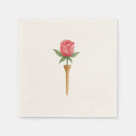Elegant Watercolor Ro på Golf Tee Bröllop Pappersservett
