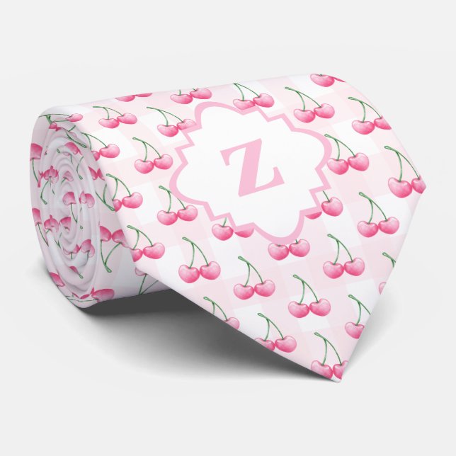 Elegant Watercolor Rosa Cherry Monogram Slips (Rullad)