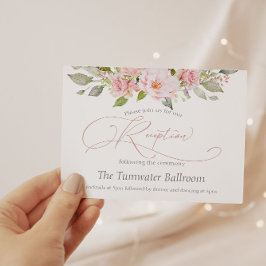 Elegant Watercolor Rosa ros Wedding Reception Inbjudningar