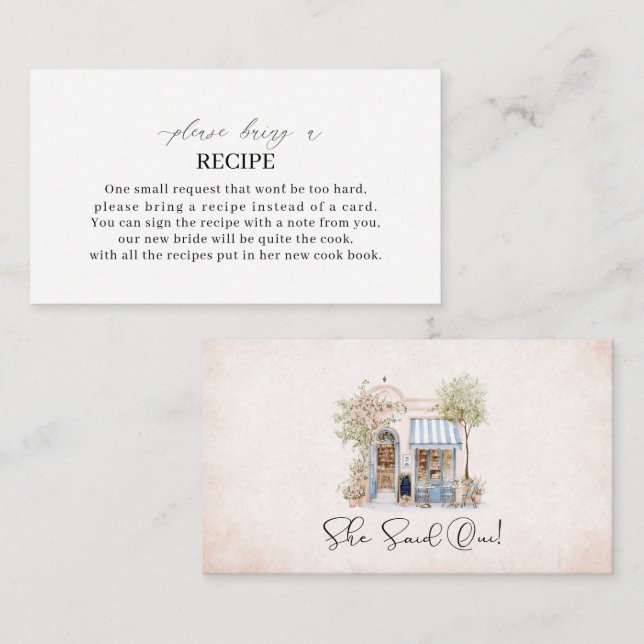 Elegant Watercolor, sa hon i BridEnclosure Card Tilläggskort (Fram/baksida)