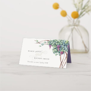 Elegant Watercolor Script Grapevine Bröllop Placeringskort