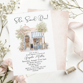 Elegant Watercolor She Said Oui Bridal Shower Inbjudningar