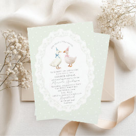 Elegant Watercolor Silly Goose gender reveal Baby  Inbjudningar