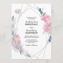 Elegant Watercolor Sketch Geometric Bröllop