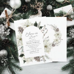 Elegant Watercolor Snö i Kärlek Möhippa Inbjudningar