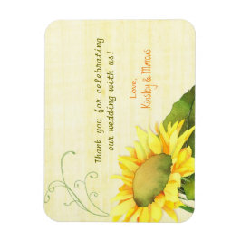 Elegant Watercolor Solros Bröllop Tack Magnet