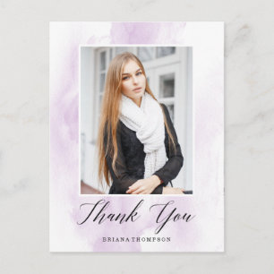 Elegant Watercolor Studenten Photo Tack Vykort