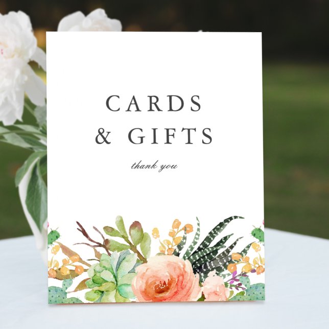 Elegant Watercolor Succulding bröllopsgåvor - skyl Poster (Skapare uppladdad)