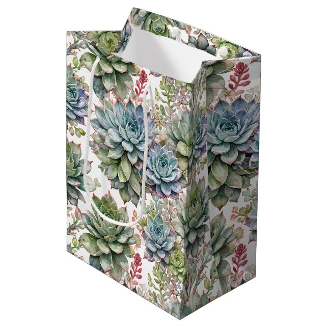 Elegant Watercolor Succulent Garden Botanicals (Framsidan Vinklad)