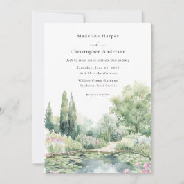 Elegant Watercolor Summer Garden Wedding Inbjudningar
