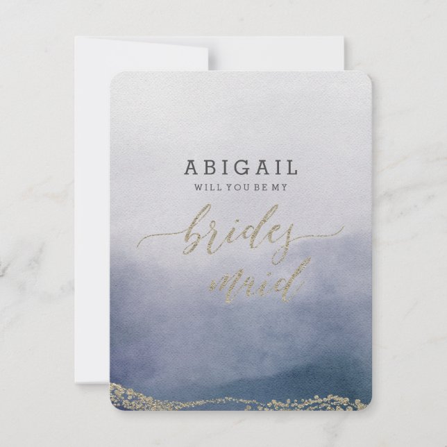 Elegant Watercolor Surfa blir min bridesaid Inbjudningar (Framsida)