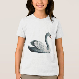 Elegant Watercolor Swan Lake Bird Nursery Art T Shirt