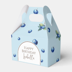 Elegant Watercolor Sweet Blue Berry Grattis på föd Presentaskar