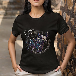 Elegant Watercolor Taurus Zodiac Anpassningsbar T Shirt