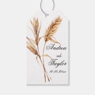 Elegant Watercolor Terracota Pampas Grass Bröllop Presentetikett