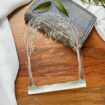 Elegant Watercolor Träd Whimsical Arch Bröllop